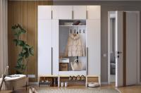 Прихожая Баско К9 белое дерево вариант сборки 2